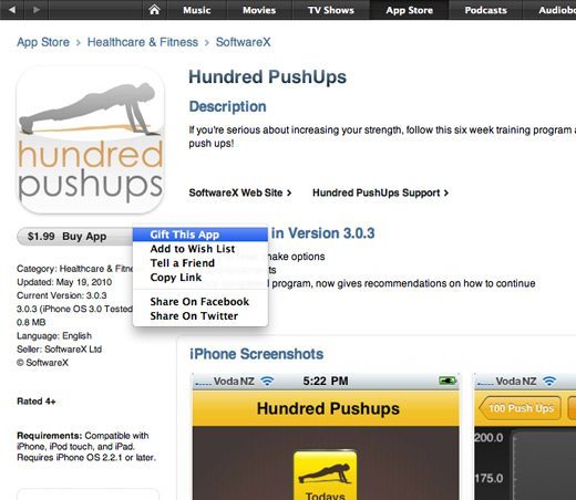 Hundred Push-Ups iPhone App